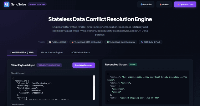 SyncSolve API — Conflict Resolution Engine